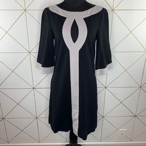 Trina Turk Centerline Mod Shift Dress Gray/ Black